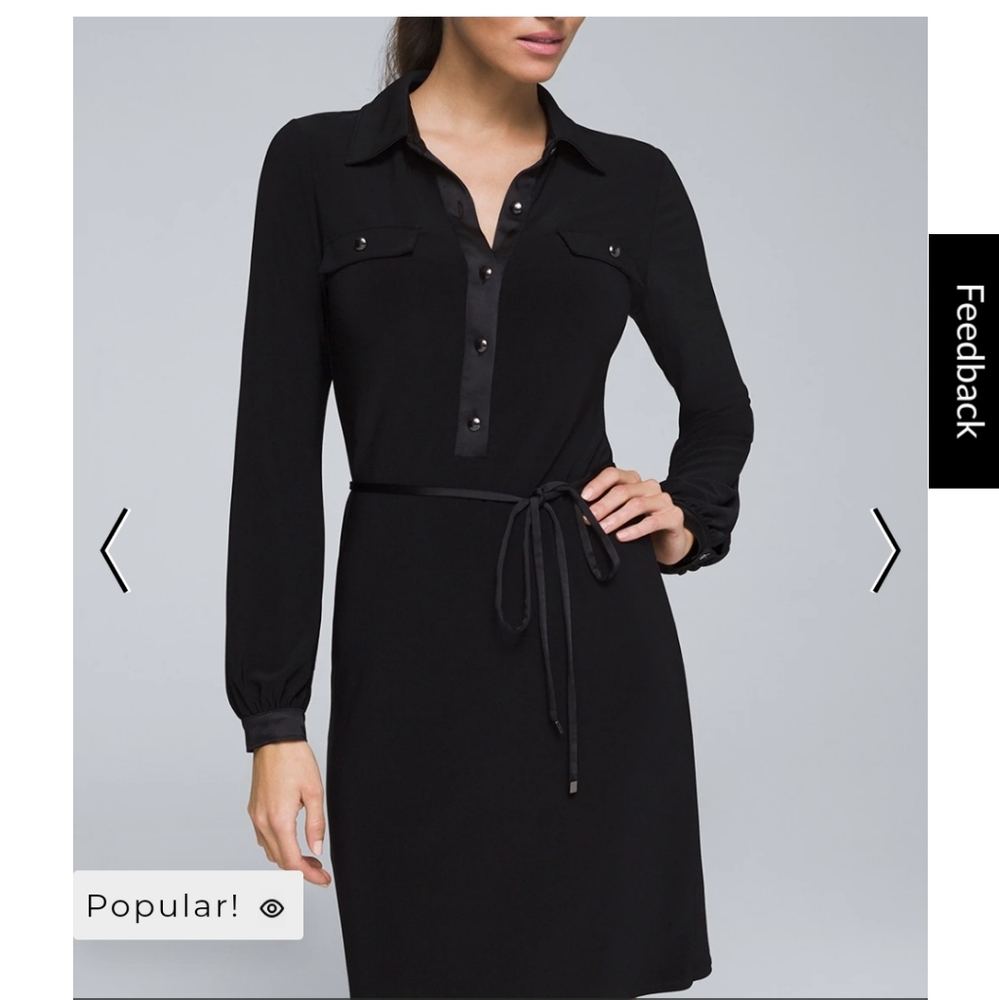 Satin Trim Shirt Dress